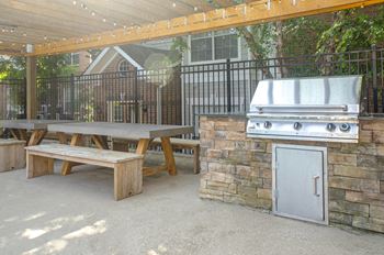 Picnic area with outdoor kitchen